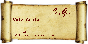 Vald Gyula névjegykártya